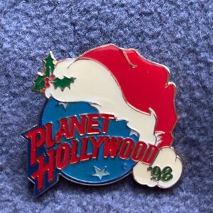 90s Planet Hollywood Holiday brooch badge 1998